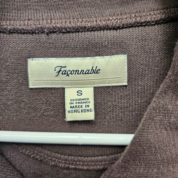 Faconnable Jacket Mens Size Small Brown Cotton Knit‎ Full Zip - Picture 3 of 9